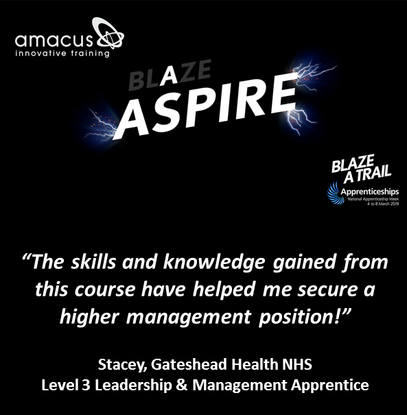 AmacusLimited's tweet image. Stacey is participating in our Level 3 Leadership and Management Apprenticeship Programme. She works for @QEGateshead and believes the course has given her more knowledge and confidence in her role at work #NAW2019 #BlazeATrail #traindevelopsucceed #apprenticeships