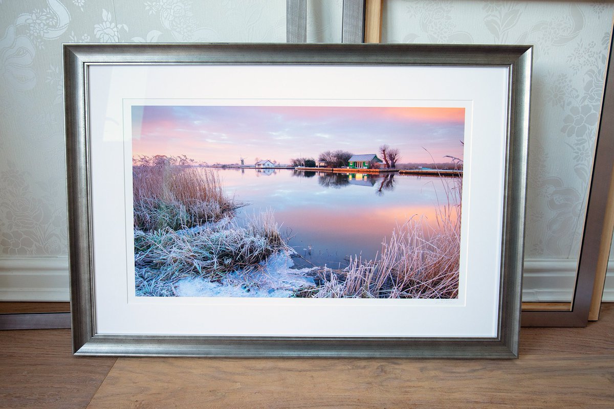 PhotoprintUK's tweet photo. One of my own images printed with the excellent @Fotospeed Platinum Cotton &amp; framed with the 38mm Silver Spoon moulding ready for a local gallery. This moulding is always popular &amp; is my go to moulding for my own work for anything bigger than A2 print size. #Gicleeprinting https://t.co/fNhMEi72ax