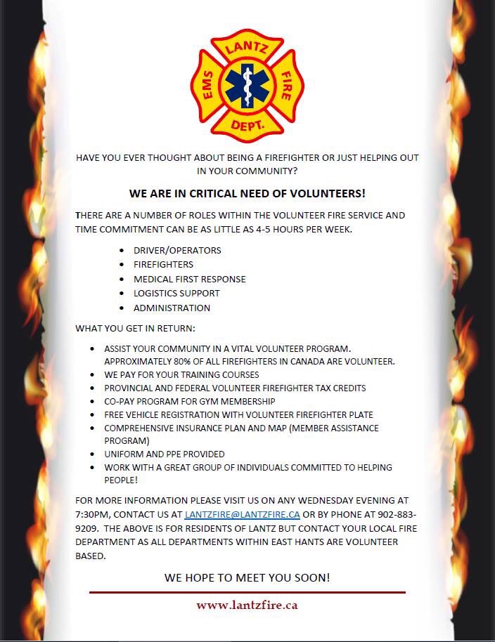 Do u live in Lantz? Elmsdale? Nine Mile River? Eawdon? Shubenacadie or any other #EastHants volunteer fire department? Inquire how u can give back to ur community n it feel rewarding! #EastHantsNS  #firefighters