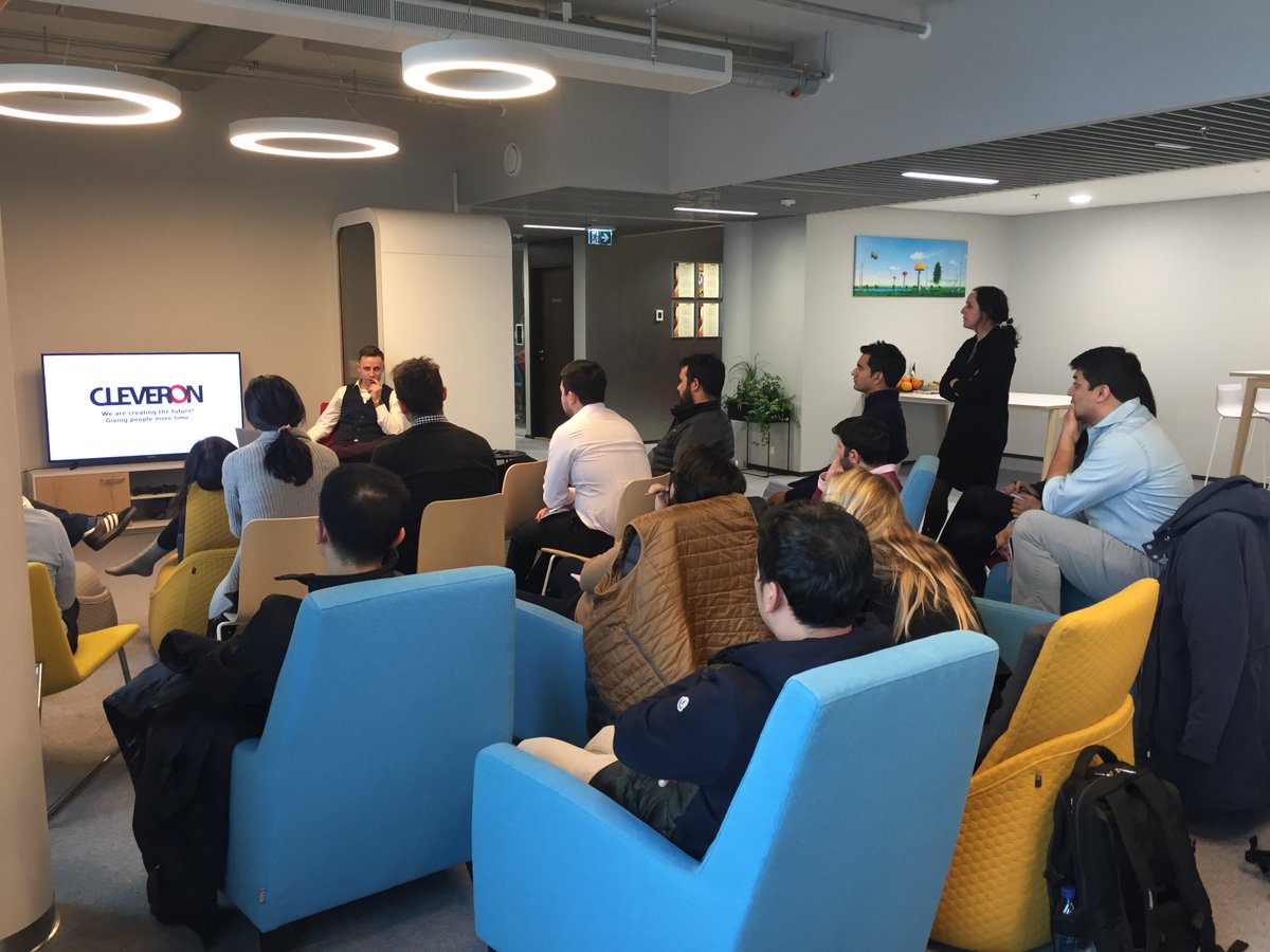 Cleveron_Robots's tweet photo. It was a pleasure talking to @Wharton students about the past, present and future of #teamcleveron. Remember to try your local #pickuptower! https://t.co/PPohd3634a