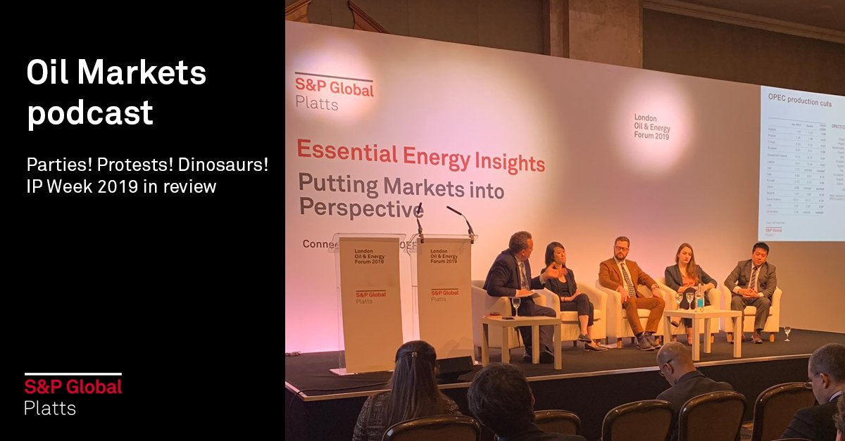SPGEnergyOil's tweet photo. .@SPGlobalPlatts podcast on the highs and lows of #IPWeek2019. As ever, the oil industry's flagship gathering provided plenty debate on the markets, as well as talking points on environmental and diversity issues | #crudeoil #PlattsLOEF
Listen at: https://t.co/zg0UjVzLmi (14:22) https://t.co/V0C2yjXQC6
