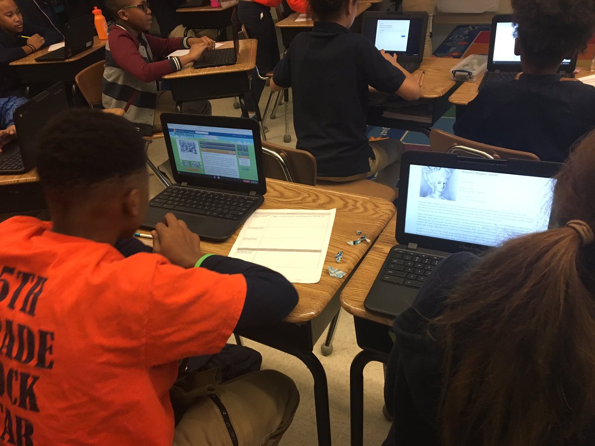 NemethMeg's tweet photo. Ask any of our fifth graders: What’s the first step when building a character? RESEARCH!! Fifth grade hard at work researching their historical figure for their living history museum. #AMPatMGA #AACPSArtsIntegration @MonarchGloAACPS @childrensguild https://t.co/vMt6R8zbgM