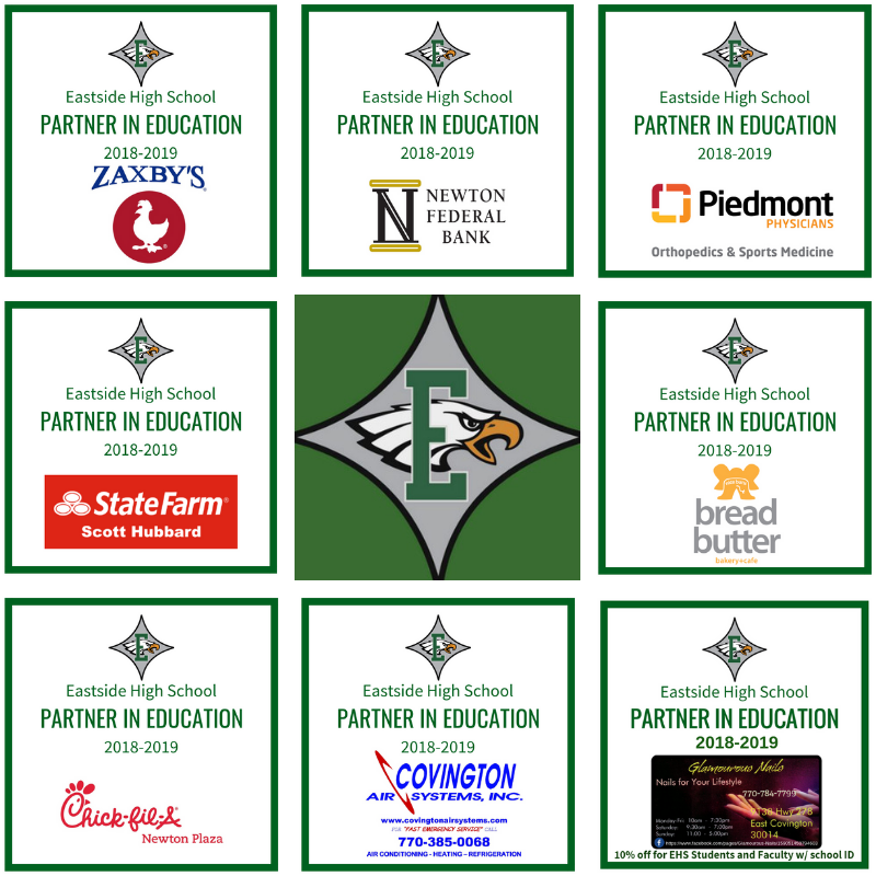 EHS_Eagles's tweet photo. Thank you to our Partners In Education for supporting our STUDENTS &amp; STAFF! 
@NewtonFederal https://t.co/7taADNz74E
Covington Air Systems https://t.co/ZQtaE4bVpu
Scott Hubbard - State Farm 
@cfanewtonplaza 
@bandb_bakery 
Zaxbys
Piedmont Physicians Orthopedics &amp; Sports Medicine https://t.co/KYY1L9dTJC