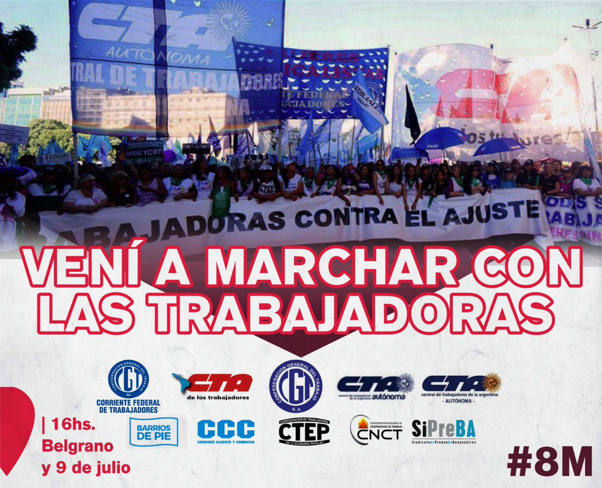 IntersindicalD's tweet photo. #8M #8M2019 #LesTrabajadoresSomosLaPatria #IntersindicalDDHH https://t.co/1ddtYJ0ZOt
