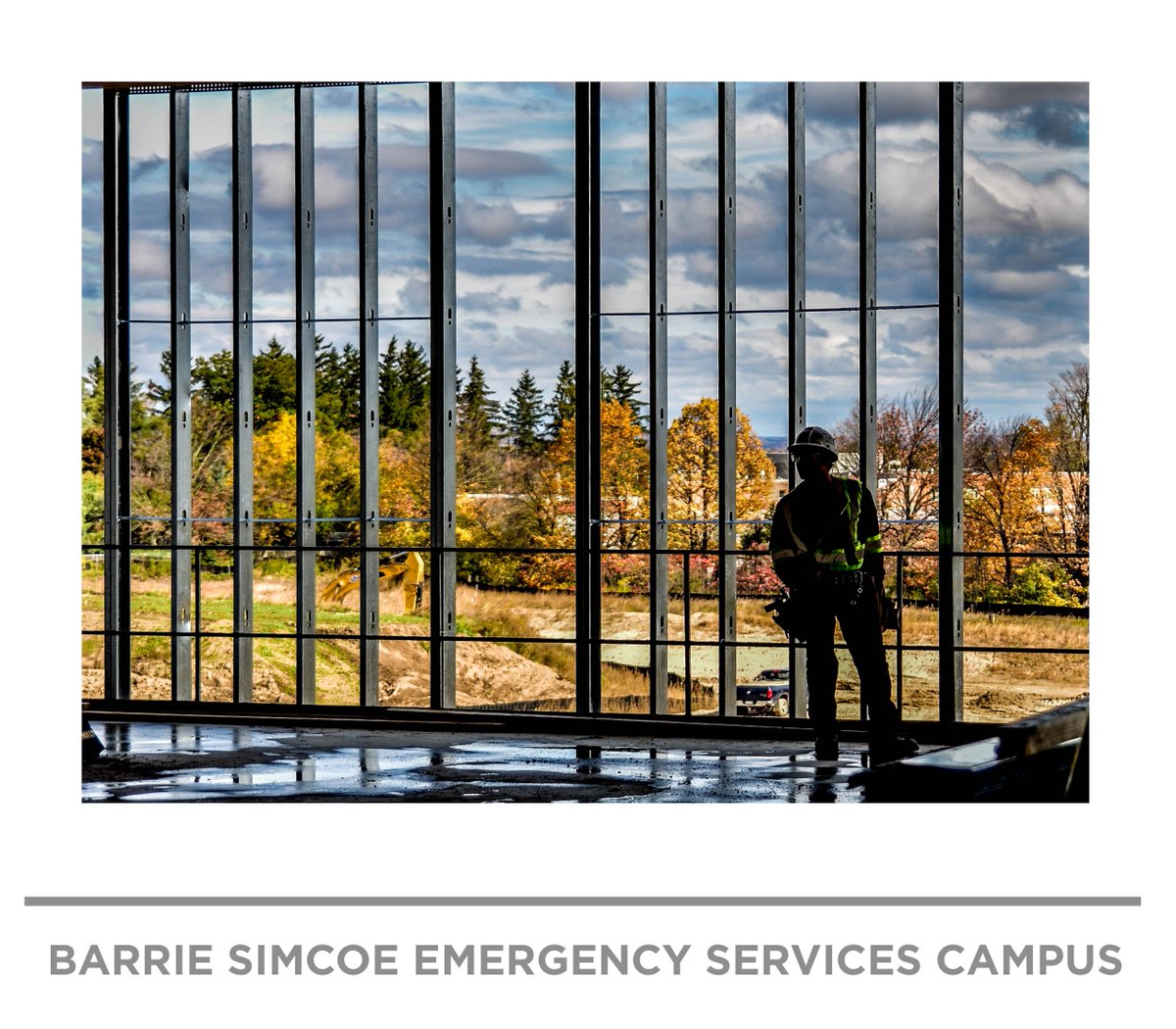 simcoecountyPS's tweet photo. On another cold morning, we look back at all the progress on the #BSESC and look forward to a nicer warmer #spring just around the corner. Many thanks to the men and women who worked throughout the winter on this great project. @BarriePolice @Barrie_Fire #IPD #Construction https://t.co/TNfzcDexfL