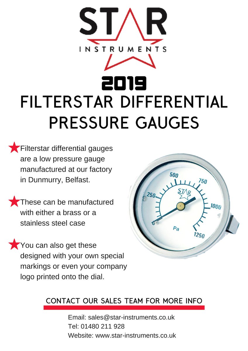 StarInstruments's tweet photo. Check out our Filterstar Differential Pressure Gauges 👀

#starinstruments #topquality #manufacturedinBelfast https://t.co/zVMKF3mE0k
