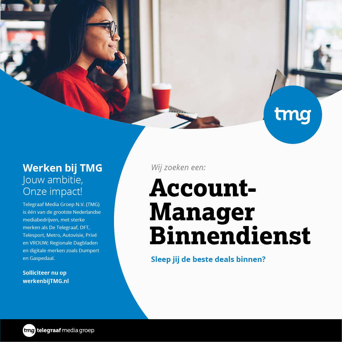 TMGvacatures's tweet photo. Solliciteer direct op onze site: https://t.co/WWkmH1WbLa https://t.co/ZraNEBDl5x
