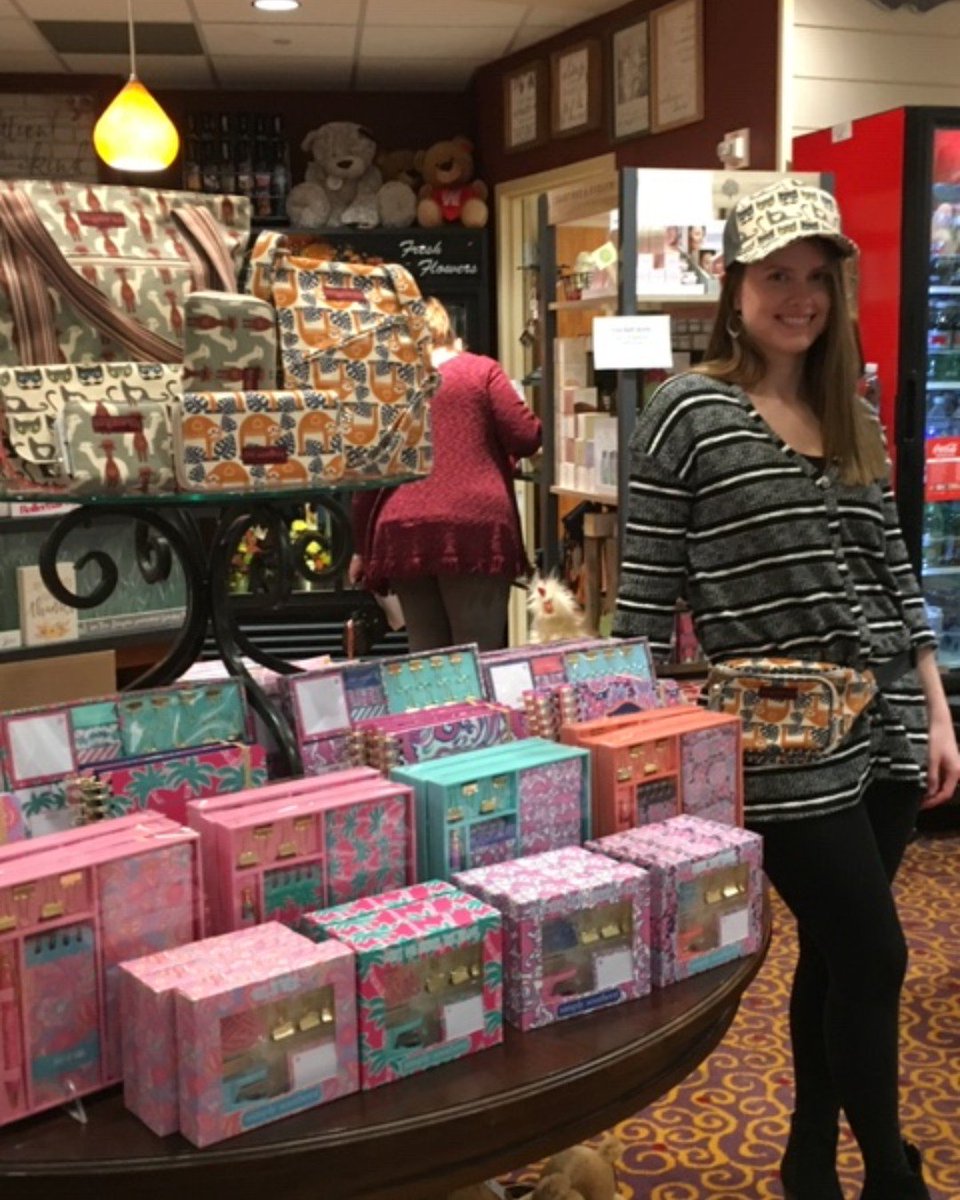 RileyCheerGuild's tweet photo. Super cute new desk accessories from Simply Southern and summer fun totes and handbags from bungalow 360. Fanny packs are back as modeled by IU North Gift Shop Team Leader Kyra. Items are available at our Cheerful Sunrise Gift Shop at Riley as well as our gift shop at IU North! https://t.co/u0seJY9JkZ
