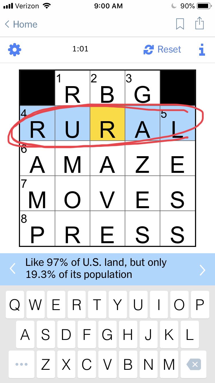 Helen Newton on Twitter "And just like that, the NYT mini crossword