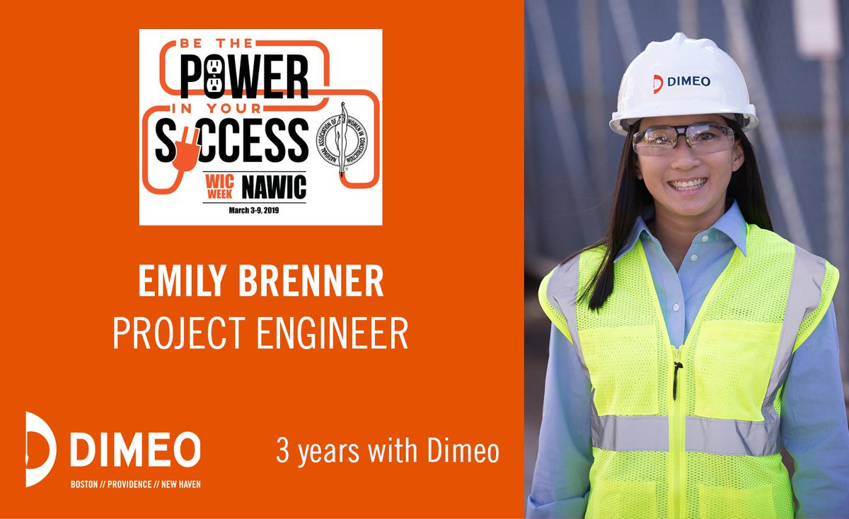DIMEOCONSTRUCT's tweet photo. Shout out to Emily Brenner, Project Engineer at our URI College of Engineering job site. Keep up the great work Emily! #wicweek2019 #DimeoDifference #DimeoDelivers #DimeoDoes https://t.co/LY5y98lMZf