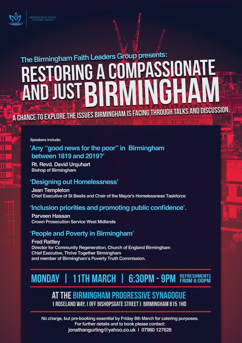 "Restoring a Compassionate And Just Birmingham" an amazing event organised by the Birmingham Faith Leaders Group

Pls share
<a href="/BhamCityCouncil/">Bham City Council</a> <a href="/TheAsianToday/">The Asian Today</a> <a href="/BirminghamWeAre/">Birmingham We Are</a> <a href="/KangManjit/">Manjit Kaur Kang</a> <a href="/WestMids_CA/">West Midlands Combined Authority</a> <a href="/jassansi/">Jas Sansi</a> <a href="/LoveBrumUK/">LoveBrumUK</a> <a href="/PhoenixNewsUK/">Phoenix Newspaper</a> <a href="/bhampartners/">Birmingham Partners</a> <a href="/DistinctlyBham/">Distinctly Bham</a> <a href="/BrumHour/">#BrumHour 🐝 Networking with #Birmingham</a>
