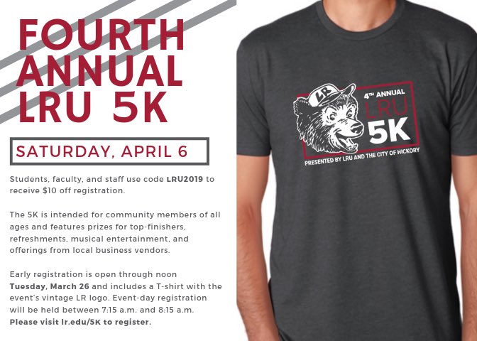 RubenLRU's tweet photo. π»π Have you already signed up to participate at the 4th annual #LRU5k? It is only a month away!! Registration ends April 2 so hurry up and sign up here https://t.co/fmk66j0avj https://t.co/YhOuNg2W9n