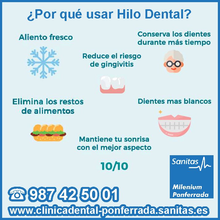 MDPonferrada's tweet photo. 😲Usa #HiloDental, ya que ayuda a eliminar la placa en zonas a las que un cepillo no puede llegar bien.
😉 ¿Cuando fue tu última revisión? Pide tu cita al ☎️ 987 42 50 01 🖥️ https://t.co/G0ErLbFSSE
#Implantes #Blanqueamiento #LimpiezaDental #Ponferrada https://t.co/BPqYI9lYWW
