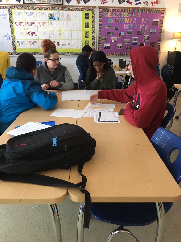 kcloubier's tweet photo. Period 1 is collaborating to create posters about the various impacts of imperialism on Africa thanks to the @ChoicesProgram curriculum funded by @DonorsChoose! These students are embracing the roles of historians today! 😍@plattlive @MeridenK12 @ctrisenetwork #playtmym  #phswh https://t.co/W5LfNSpzt6