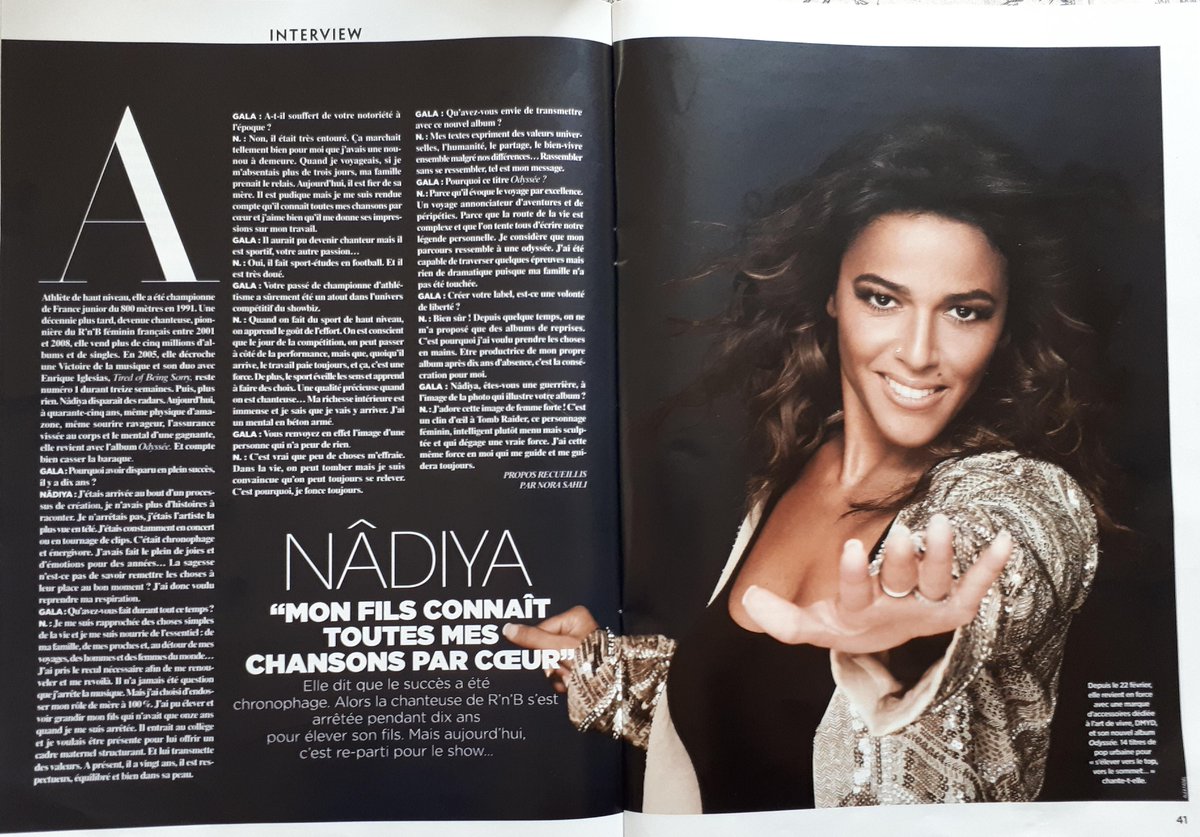 Nadiya_Officiel's tweet photo. Retrouvez l'interview de Nâdiya dans le magazine @GALAfr 

et pour écoutez l'#album #odyssée 👉 https://t.co/ylOUcNVrye https://t.co/PHqvCuEYmv