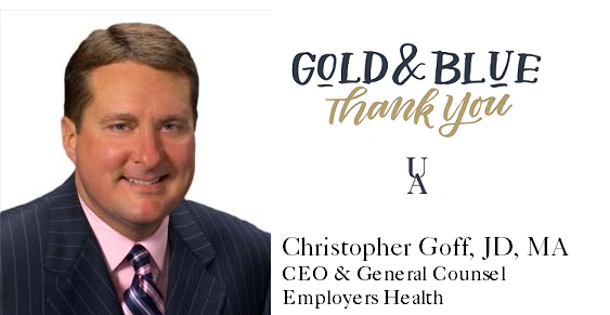 UAgives's tweet photo. Established in 2017, The Christopher V. Goff Scholarship benefits @AkronLaw students interested in health or employment law. @uakron is lucky to have generous donors like Christopher Goff. Thank you for your support! #thankfulthursday #scholarships cc: @EmployersHealth ☘ https://t.co/c6kbx1k6aV
