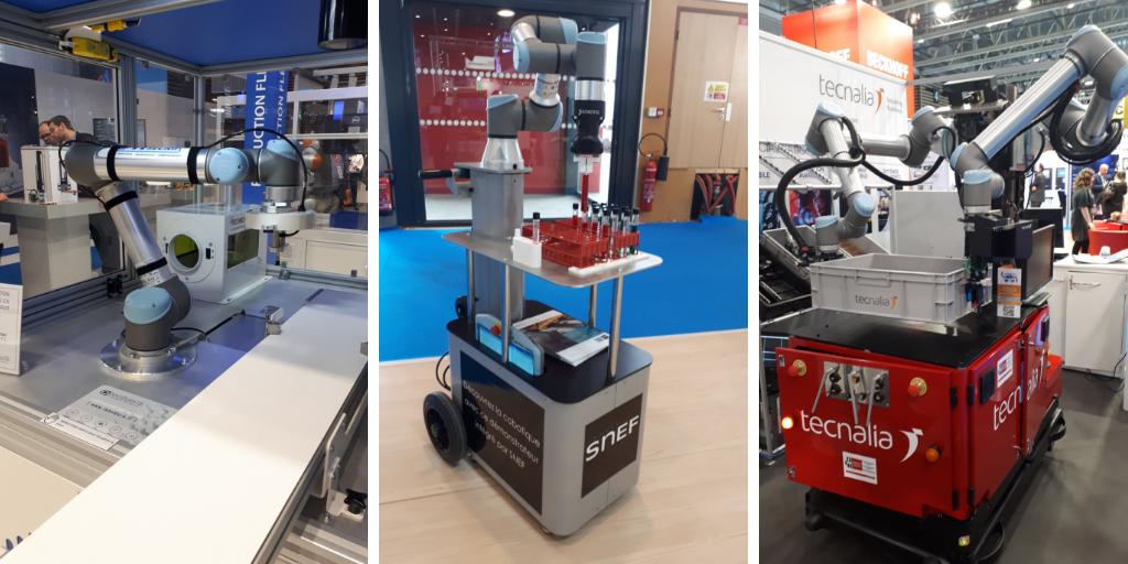 3e jour à @smart_industrie : en arpentant les allées, ne manquez pas de venir observer les 35 #cobots Universal Robots sur les stands de nos partenaires, tels que @SICKFrance (4K150), #SNEF (4H154) et @Tecnalia (4N127)... Alors, gardez les yeux ouverts 👁👁 #GILyon2019