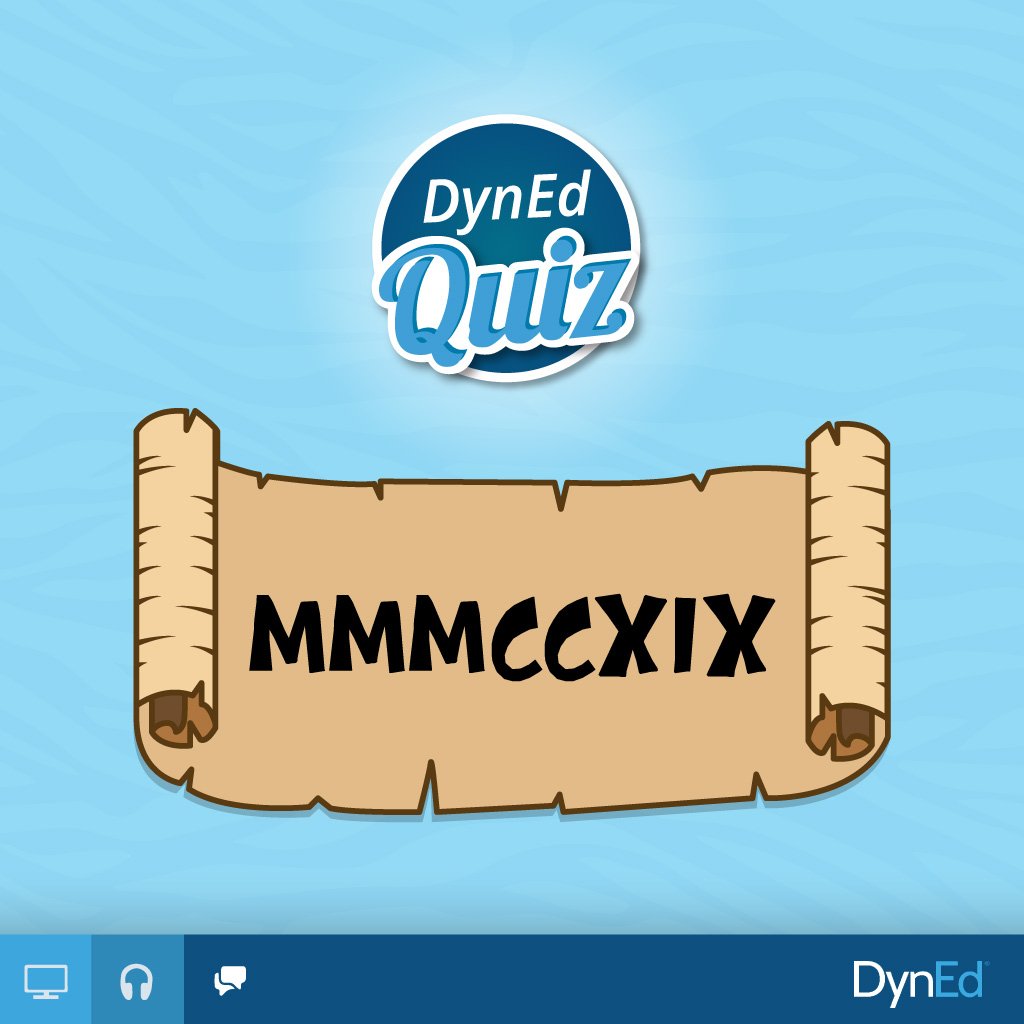 2. Share postingan ini dan mention 5 teman FB atau Twitter kalian supaya ikutan #DynEdQuiz juga. 🖐

3. Tuliskan jumlah dari angka romawi ini dalam kata-kata BAHASA INGGRIS di kolom komentar post Facebook atau reply tweet <a href="/dyned_indonesia/">DynEd Indonesia</a> di Twitter. 💭

(2)