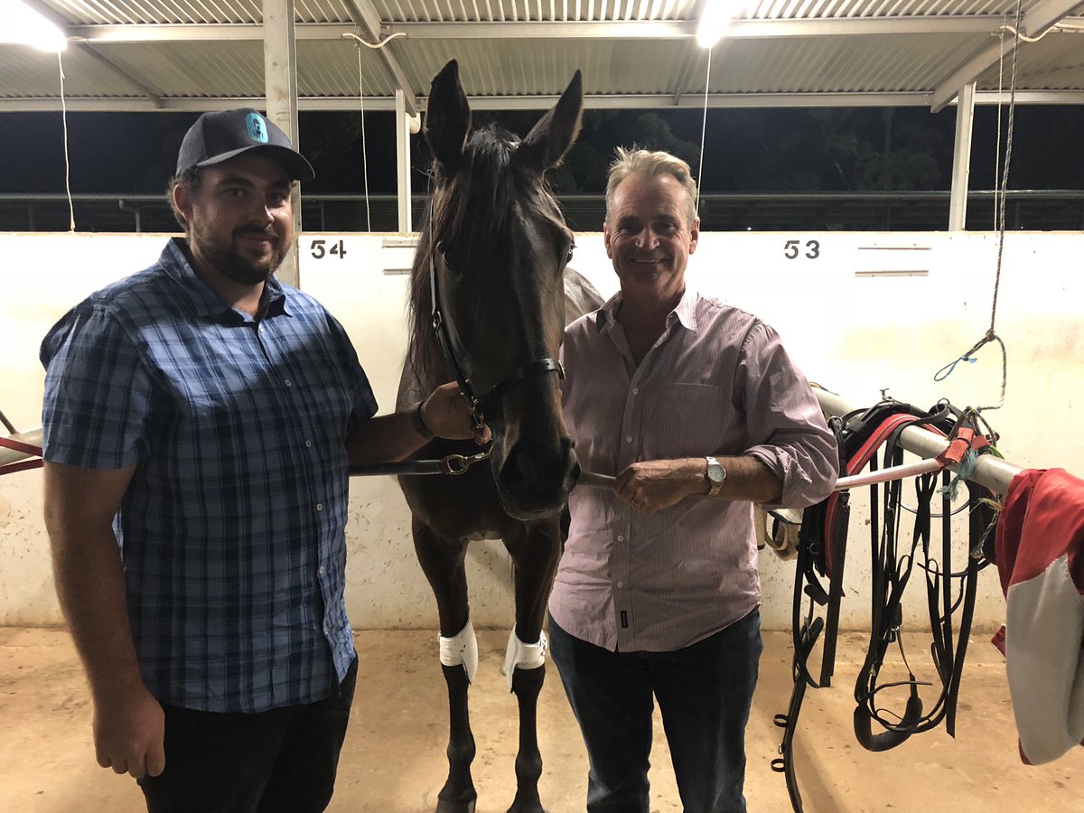 TrotsSH's tweet photo. Brad Walters, Skyeski winner of the Trot with Gary Donaldson who is the breeder, owner & trainer. #TrotsSH https://t.co/sZu2ti2hUA