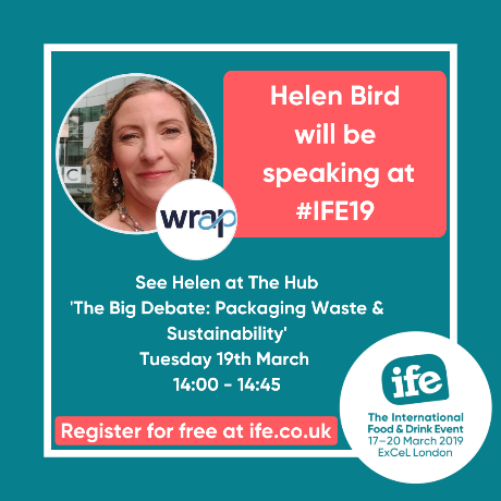 IFE_Event's tweet photo. Tackling the paramount topic of packaging waste and sustainability – join Andri Constandinou, Helen Bird, Phillip Chadwick &amp; Sanjay Patel to hear their views at The Big Debate on Tuesday 19th at 14:00-14:45. https://t.co/FKq2B2iVLV