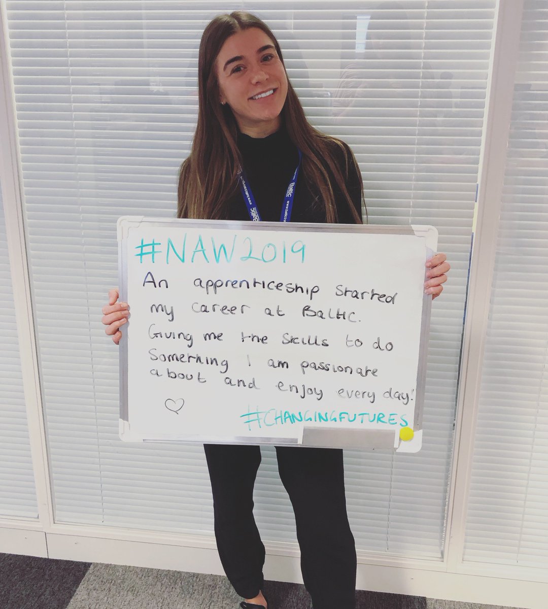 As it's #NAW2019 I'm back again with a white board and a cheesy grin. 😃

I cannot shout about apprenticeships enough. Not only working for an apprenticeship training provider but completing an apprenticeship myself with <a href="/BalticTraining/">Baltic Apprenticeships</a> I wouldn't be doing the job I am today. 🙌