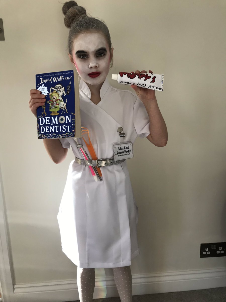 dalybird_jo's tweet photo. #WorldBookDayUK #WorldBookDay2019 Meet #MissRoot aka #DemonDentist @davidwalliams can I get a wave for my 8yo Evie from @TyrrellsPri pls? @Sydster999 https://t.co/34ESUNgzqt