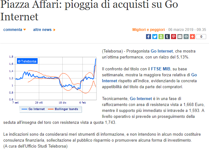 GOinternet_it's tweet photo. #GOinternet protagonista su #AIM, che mostra un'ottima performance, con un rialzo del titolo. #BORSA #borsaitaliana #piazzaffari -> https://t.co/HmGblzk1gr https://t.co/vsrQ2JcIMJ