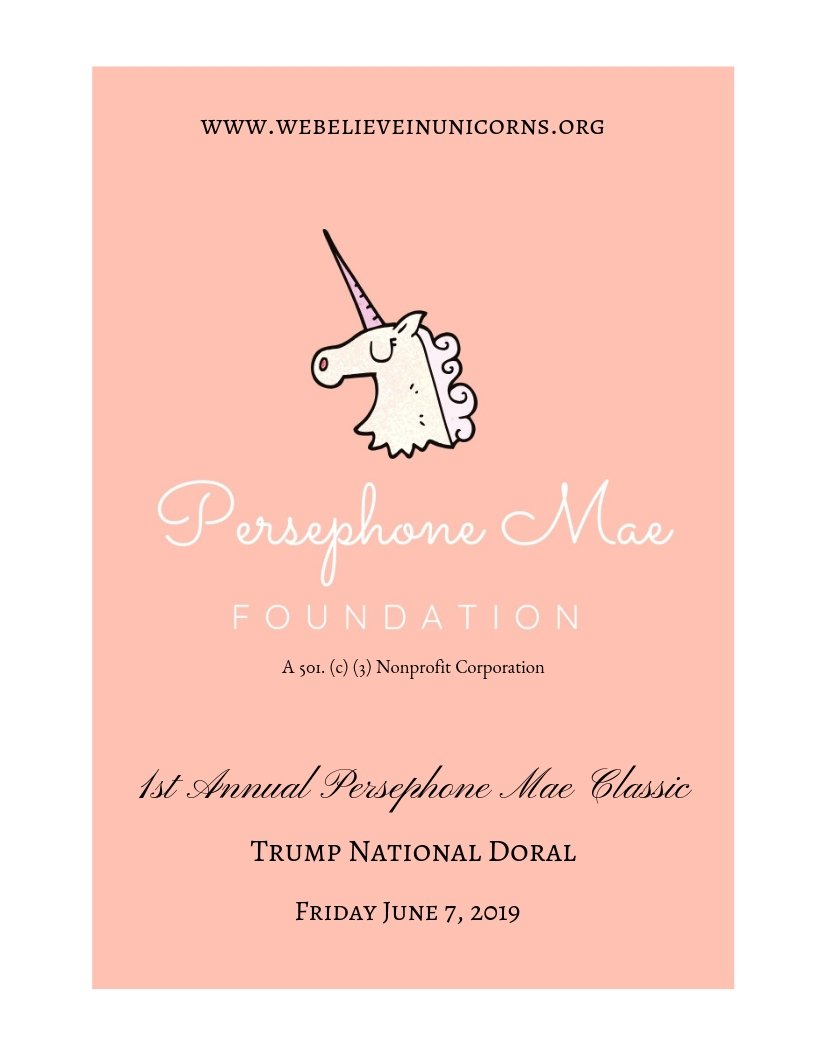 GeoffeyHuntley's tweet image. T-minus 90 days until the 1st Annual Persephone Mae Classic @TrumpDoral it promises to be a great day of golf to help some great kids brought to you by the Persephone Mae Foundation and its generous sponsors! DM to register a team or find out about sponsorship opportunities #🦄