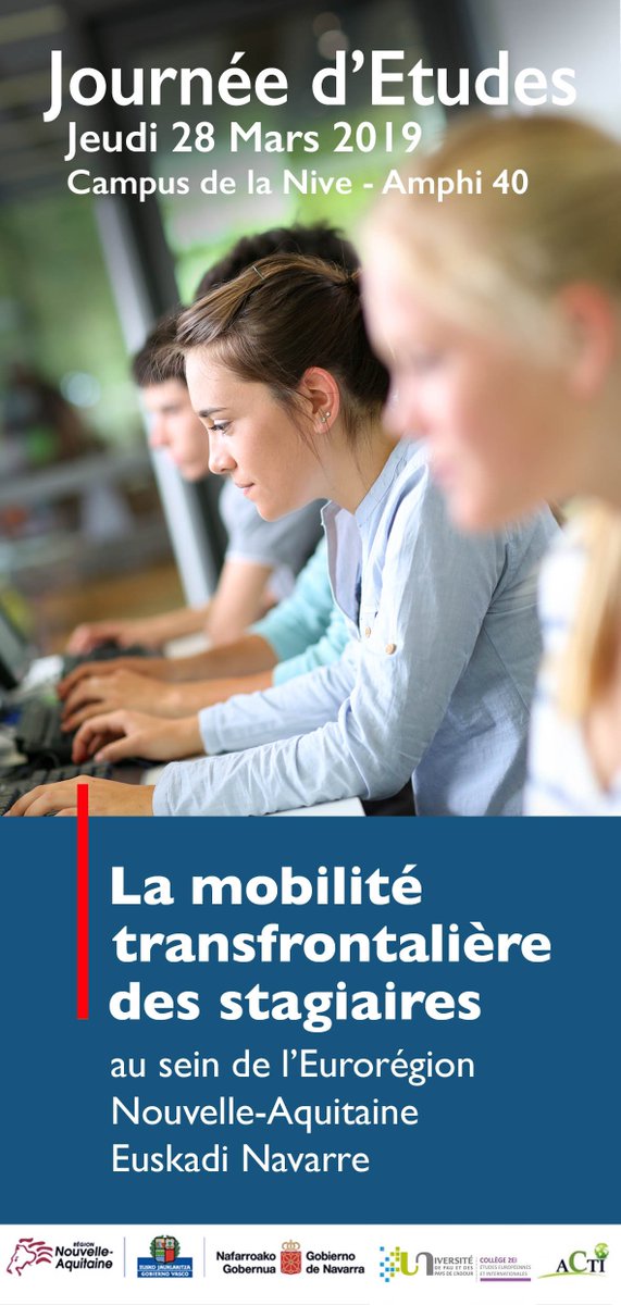 AssoCTI's tweet photo. Fier(e)s de vous présenter le fruit de notre projet collectif en collaboration avec l'Eurorégion sur le thème de la mobilité transfrontalière des stagiaires sous la forme d'une journée d'étude le jeudi 28 mars 
@universite_uppa @MarcMoulin @mathberge @_ENAEN https://t.co/0tWv9YZYuf