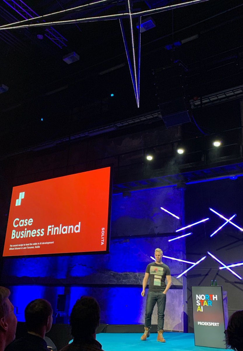 Solita_Insights's tweet photo. Greetings from #northstaraiconf🙌 Our #DataScience Mikael Ahonen share his learnings about #AI #powered #processautomation for Business Finland💻
#northstarai #businessfunding #textmining #developmentpractices https://t.co/OKfEgKU5Bf