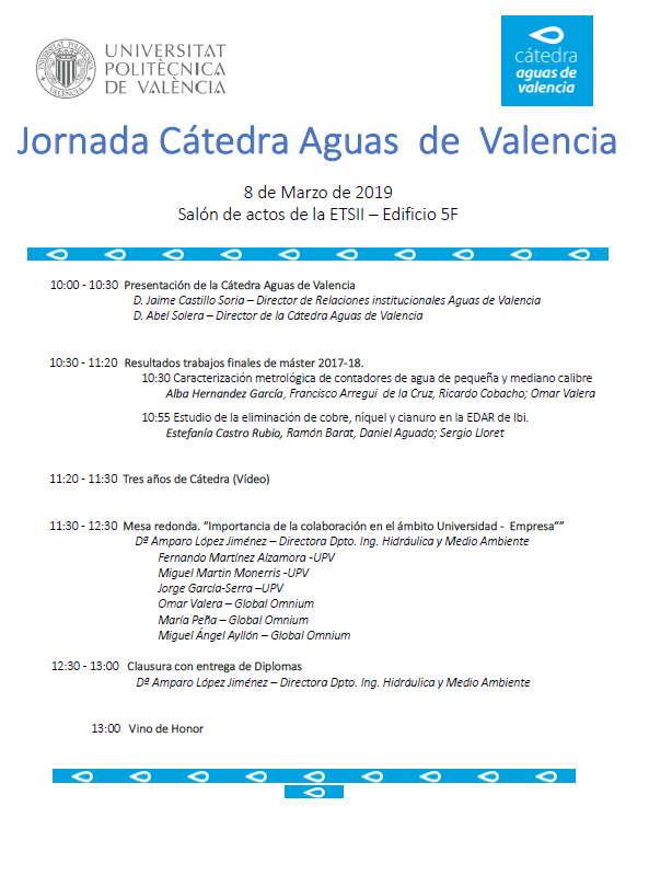 GlobalOmnium's tweet photo. Hoy jueves presentamos la @CatedraAguas 2019, y aprovecharemos para hacer balance de tres años de esfuerzos y grandes resultados con la colaboración de la @UPV. Apostando por la #innovacion y la #investigacion @GlobalOmnium. Te vienes?   
📍Salón de Actos de la ETSII https://t.co/M9Zm0J88ij