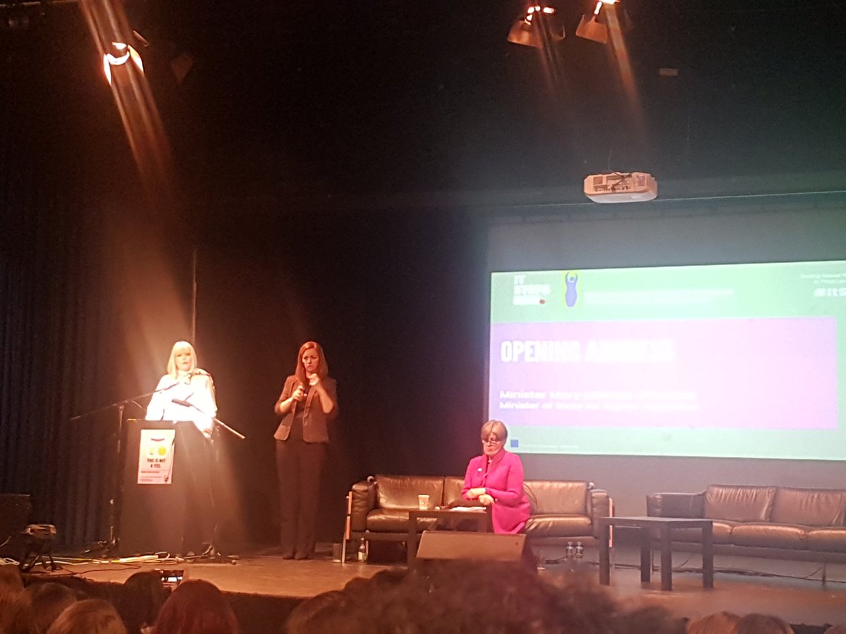 The_ISHA's tweet photo. Minister @mitchelloconnor delivering her address on the progress being made on a #Consent framework & efforts to bring about a cultural change across the country towards creating safer & respectful campuses. She thanked @NWCI & all others contributing to this work #ItStopsNow https://t.co/5aq0TwBpk1