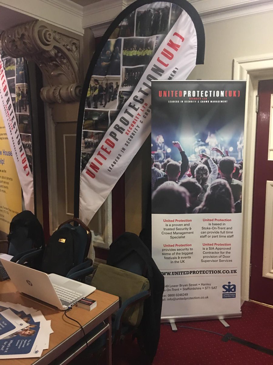 UnitedProtect's tweet photo. We are live at the #jobsfair situated at the Kings Hall in Stoke. Pop in to start your new career in the security industry 👍 @SoTCityCouncil https://t.co/ZHlDW7l5gK
