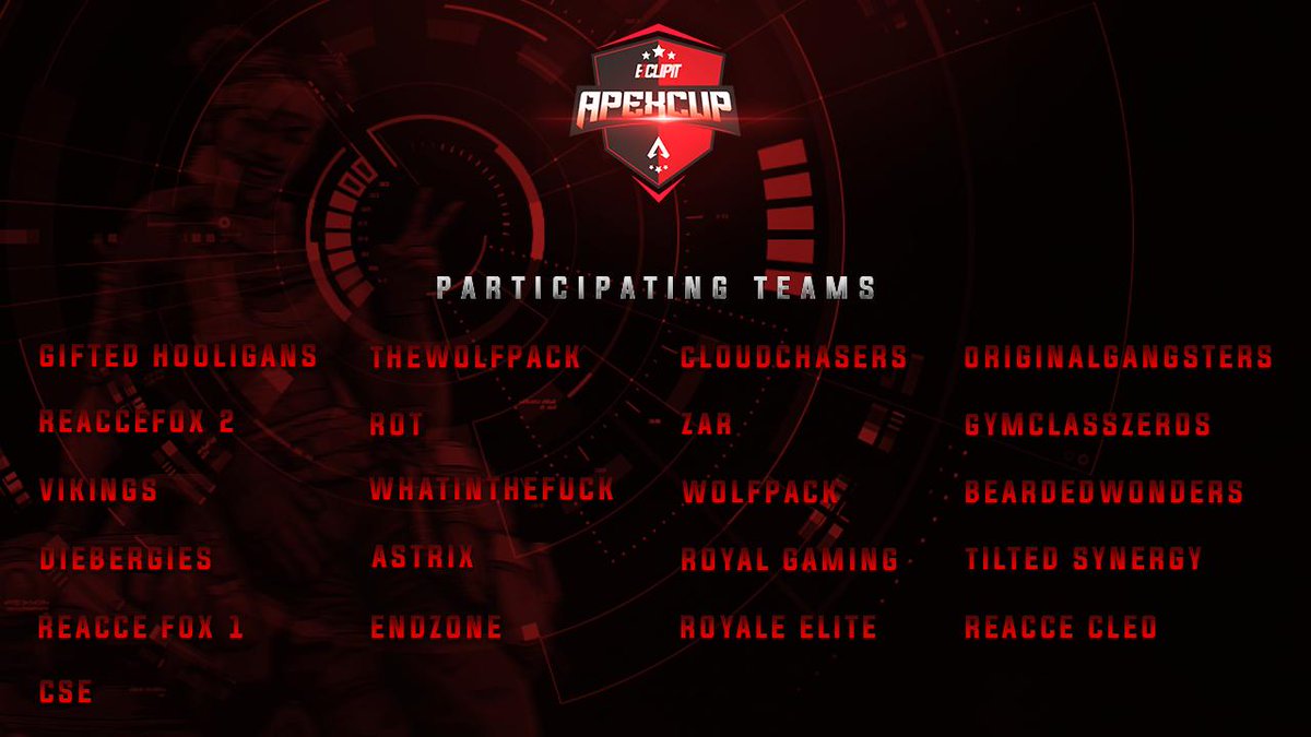 EClipit's tweet photo. The Teams has been announced for the ezClipit Apex Tournament! We are super excited for Tomorrow and we will also be streaming the tournament live on twitch from 7pm. https://t.co/FulFgfKluM
#ApexLegends #eSports #SmallStreamersCommunity #SouthAfrica #BattleRoyale #FPS https://t.co/1Cn3SzpPHF