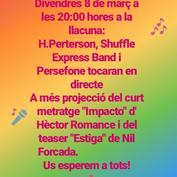 Us esperem a tots, aquest divendres a les 20:00 hores a la Llacuna!!!! <a href="/SDADVandorra/">SDADV</a> , #suportsdadv , @hpetersonplan, <a href="/ShuffleExpress/">Shuffle Express</a> , <a href="/persefoneband/">Persefone</a> , <a href="/HectorRomance/">HectorRomance</a> , #nilforcada, #comuandorralavella, #centreculturallallacuna, #musicandorra,#music, #directorandorra