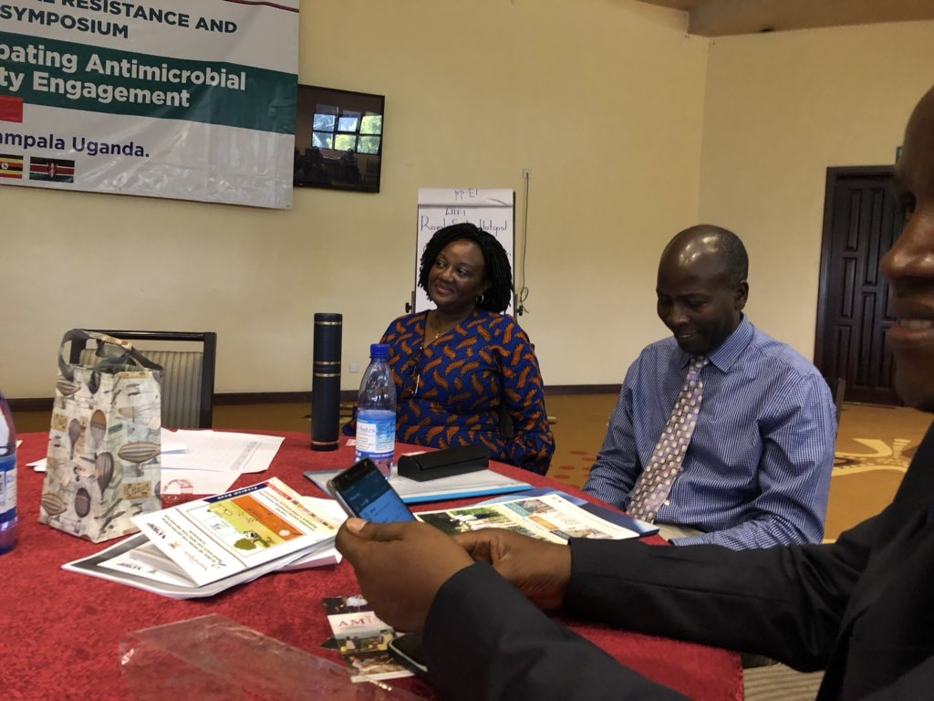 Prof_Leighton's tweet photo. Close of conference:Dean of school of public Health states that AMR’ll be included in taught curriculum in Makerere University &amp; DVC invites her to write proposal for innovation funding aimed at AMR innovators. He says MOU w/ NAMRIP will be drafted. Declaration drafted 4 Minister https://t.co/R0wnPfPMT6