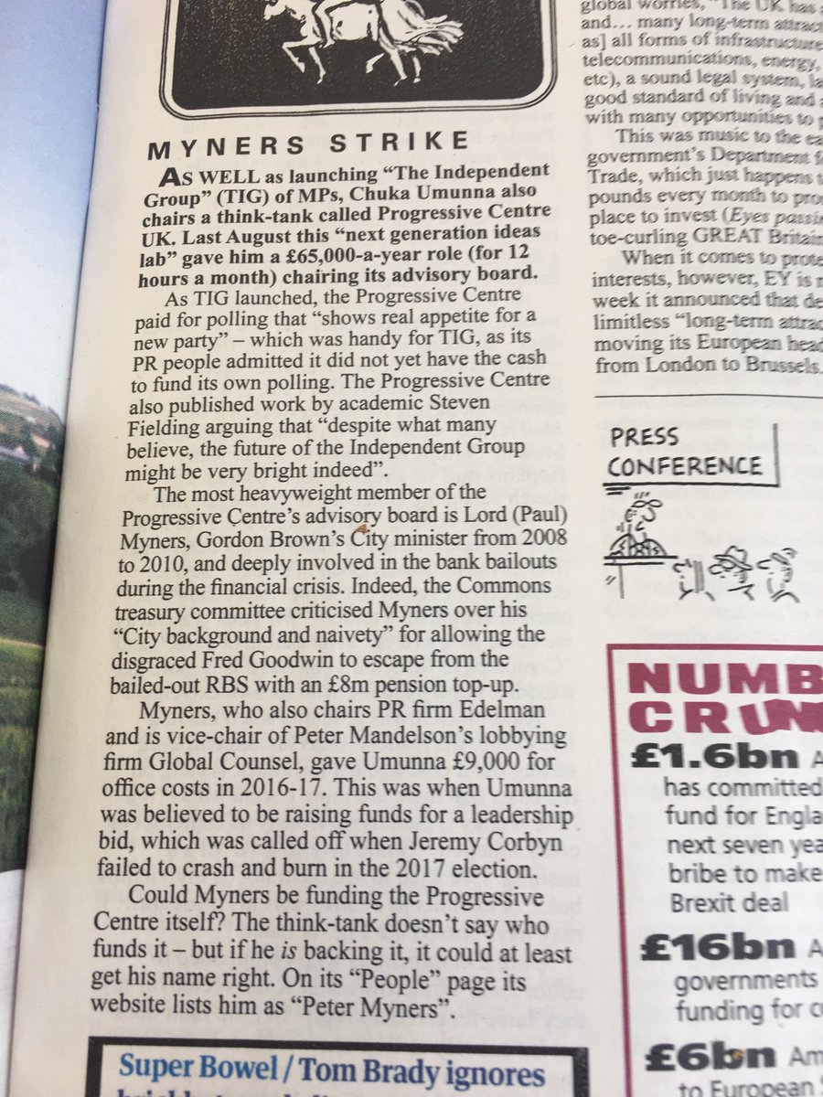 MuseAndVent's tweet photo. “Could #TIG be bankrolled by #TheProgressiveCentre’s Lord Paul #Myners, #GordonBrown’s City Minister who allowed disgraced #FredGoodwin to escape from the bailed-out #RBS with an 8m pension top up?!” prudently asks @PrivateEyeNews 
#theindependentgroup
#splitterscoup #chukaumunna https://t.co/kL8oEP6ZCi