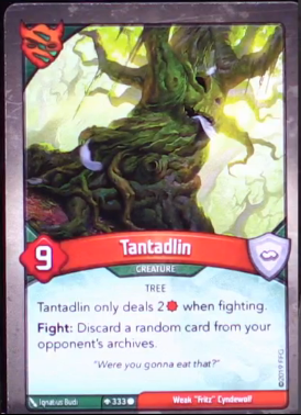 happoween's tweet photo. Happy to see our first #Tree creature in the upcoming #AgeOfAscension set for #KeyForge! Tantadlin messes with your opponent's #archive, which seems a continuation of the theme that was launched with Dysania in #CallOfTheArchons. Great work @FFGames with the new designs! https://t.co/Pr2bNVaKT2