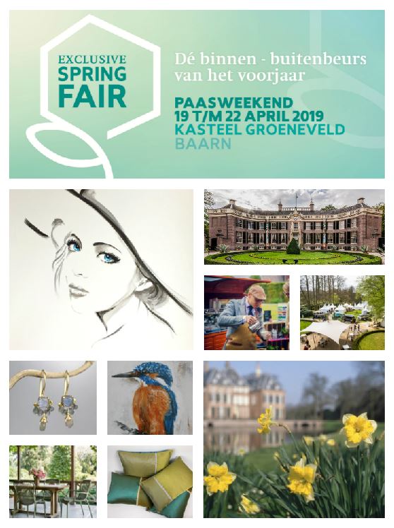 FairExclusive's tweet image. Maak kans op twee vrijkaarten voor Exclusive Spring Fair (19 t/m 22 april 2019 - paasweekend - Kasteel Groeneveld Baarn) Hoe te winnen? Door dit bericht te liken en te delen maak je kans op 1 van de vrijkaarten! We verloten 5 x 2 vrijkaarten, meedoen kan nog t/m dinsdag 26 maart!