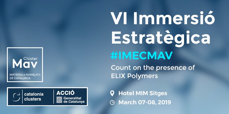 ELIXPolymers's tweet photo. Today marks the start of the "6th Advanced Materials Cluster of Catalonia Strategic Immersion" conference. @ELIXPolymers is participating with the aim of giving publicity to our broad range of material solutions for a variety of industries and applications. #IMECMAV https://t.co/9IXRXKP49f