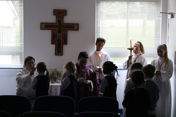 FCJPrimary's tweet photo. We are very grateful to our School Chaplain, Father Benjamin for offering a very special Ash Wednesday Mass for the FCJ children and staff.
A lovely, reflective and meaningful service. #FCJPrimarySchool https://t.co/8I664ZXAhx