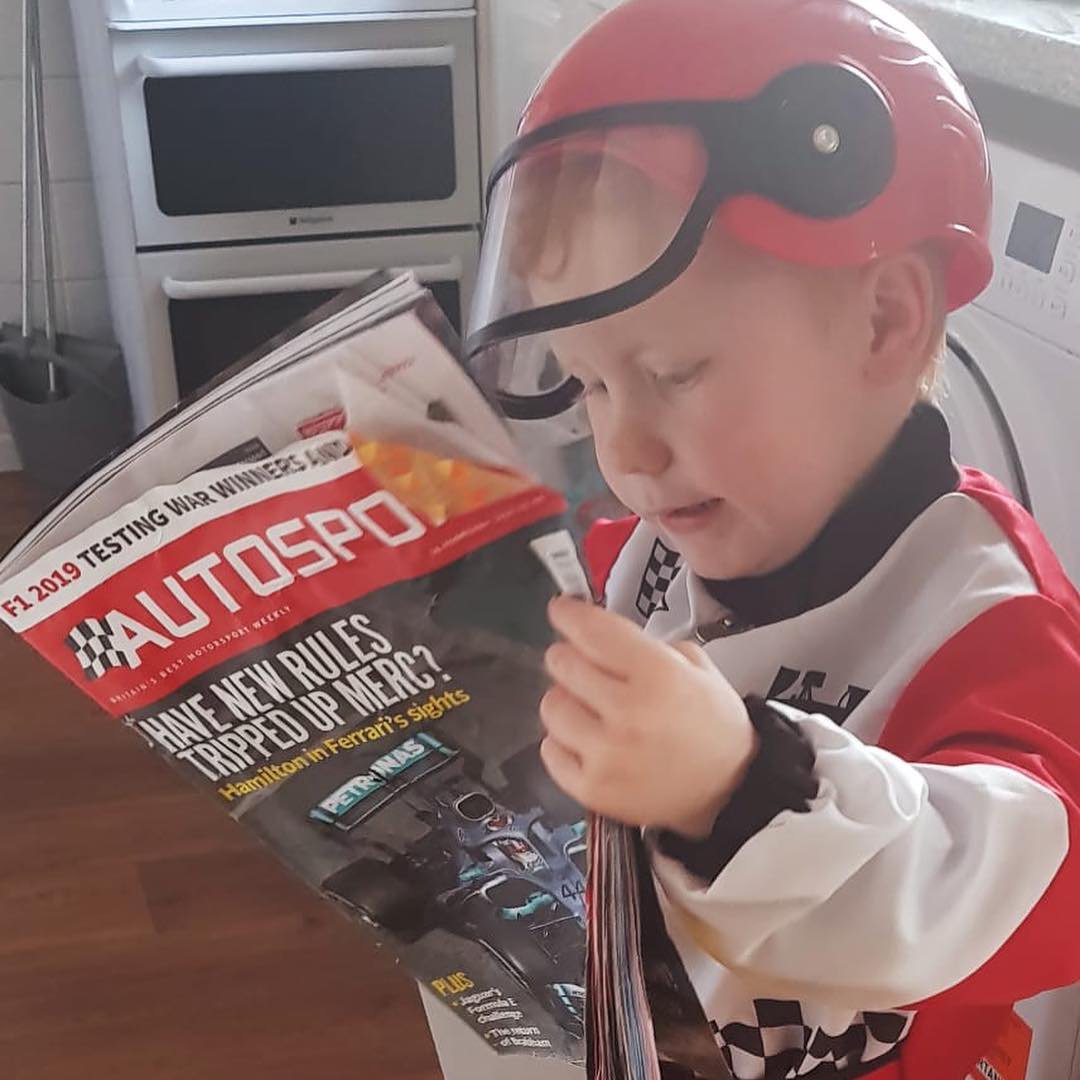 autosport's tweet photo. We wholeheartedly approve of this #WorldBookDay 📖 outfit!

📸Dan Peat https://t.co/B8oDdT7I4T