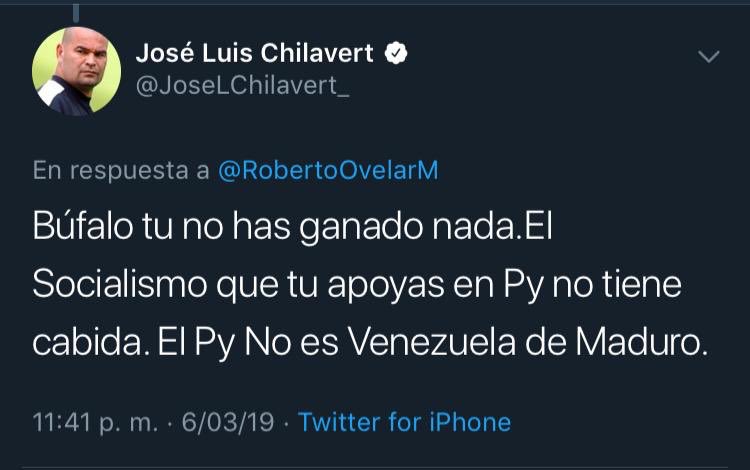 RobertoOvelarM's tweet image. Si para ti pedir la no violencia es ser socialista, que ignorante que sos.
Yo no he ganado nada, pero no escupo jugador rivales y eso me hace humano.
Es normal que a falta de argumentos salgas con cosas cómo estás y luego me bloquees para que no pueda verlas, qué cobarde que sos.