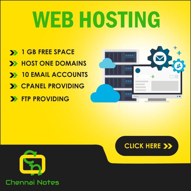 chennainotes's tweet photo. We are Providing Web Hosting also, Kindly Click here below link...
https://t.co/cbj80MTcUr
#webhosting #webhostingchennai #chennainotes https://t.co/5CjLgUORAR