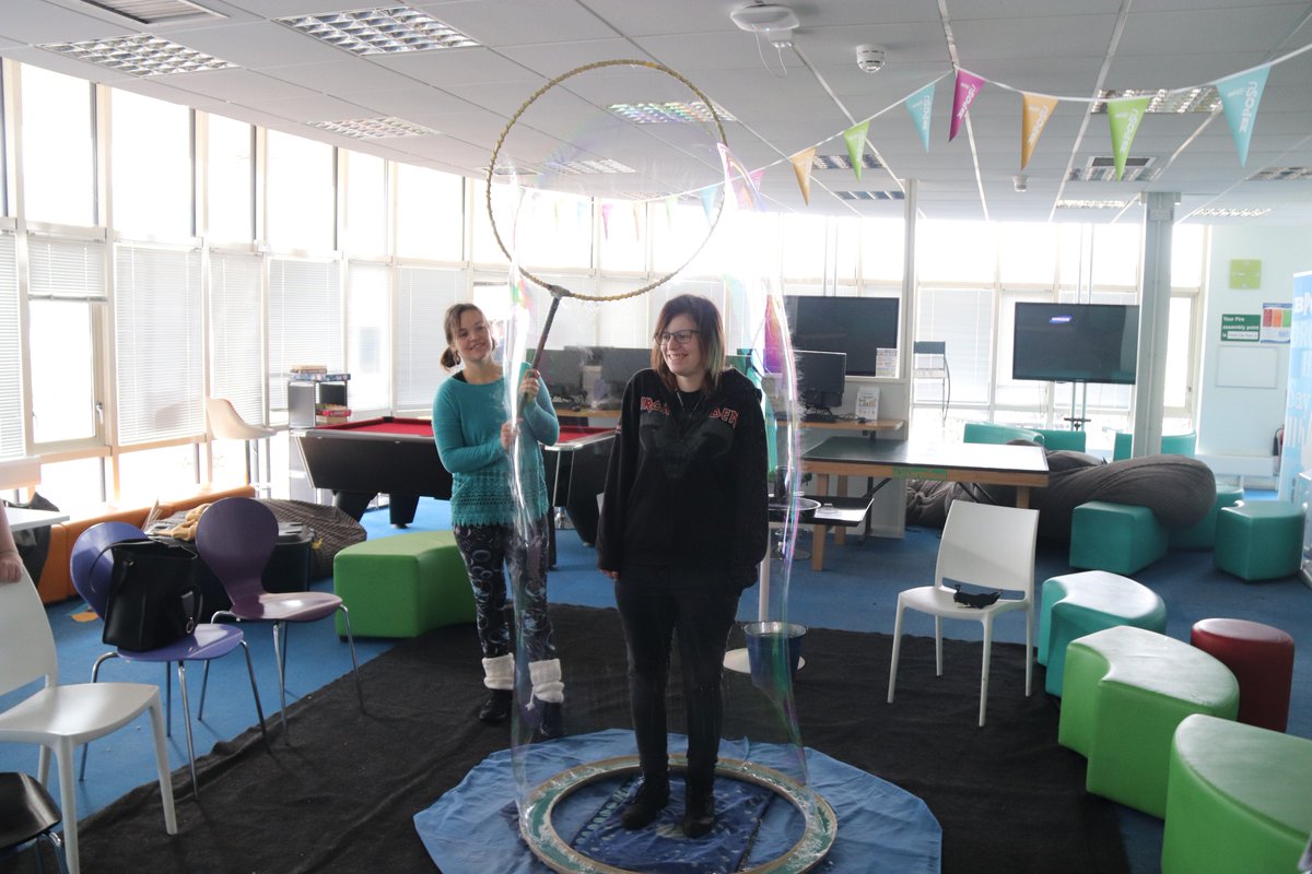 BPCollege's tweet photo. Huge thanks to @squidgeandpop who popped by to have fun with our Anxiety Peer Support Group and STEPS students yesterday. #bubbleyoga #relax #bubbles #mentalhealth #bpcsupportsyou #bpcyourfuture #loveourcolleges #mindfulness https://t.co/USHESgTmlT
