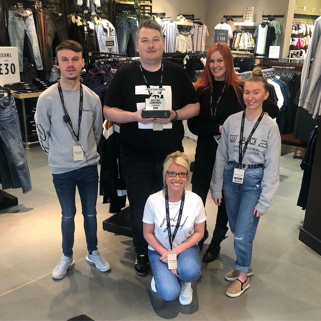 Francine__RI's tweet photo. #PassTheTrophy has STARTED!! Our #sundaytimesbestcomapnies trophy landed in Scotland on Tuesday... how many stores can it pass through before landing back at River Island HQ 🏆👏🏻 #thisisfamily #bestcompanies2019 #riverisland https://t.co/DfTqaWdoyD