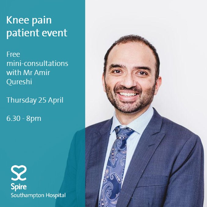 Is knee pain affecting your day to day life? Meet an expert consultant this spring at a complimentary mini consultation and get your life back on track. For more information or to book your appointment please call 023 8008 4289 or visit the website: ms.spr.ly/6015TE34l