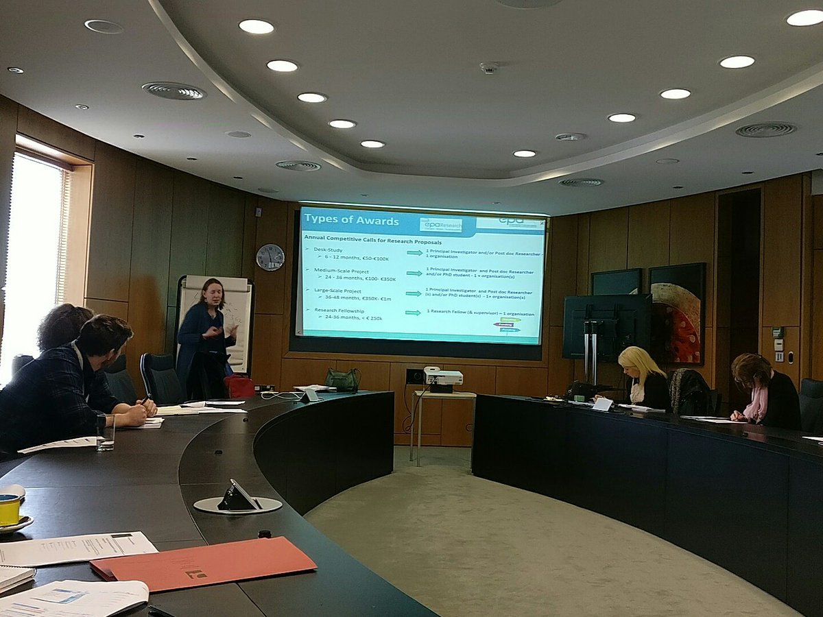 Dr Alice Wemaere, Environmental Protection Agency Research Manager presents to WIT researchers on the different types of funding opportunities available from the EPA <a href="/EPAIreland/">EPA Ireland</a> <a href="/waterfordit/">OConnellSchool</a>