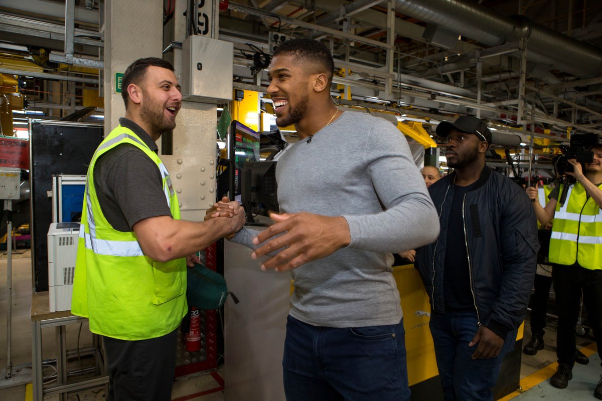 JLRHalewood's tweet photo. There’s never a dull moment at our plant, every day is packed with a punch and yesterday was no exception as we were treated to a surprise visit from boxing superstar, Anthony Joshua! Here are some of our fave pics! Head over to our FB page for a fab AJ comp! #anthonyjoshua https://t.co/59YxOIbbz7