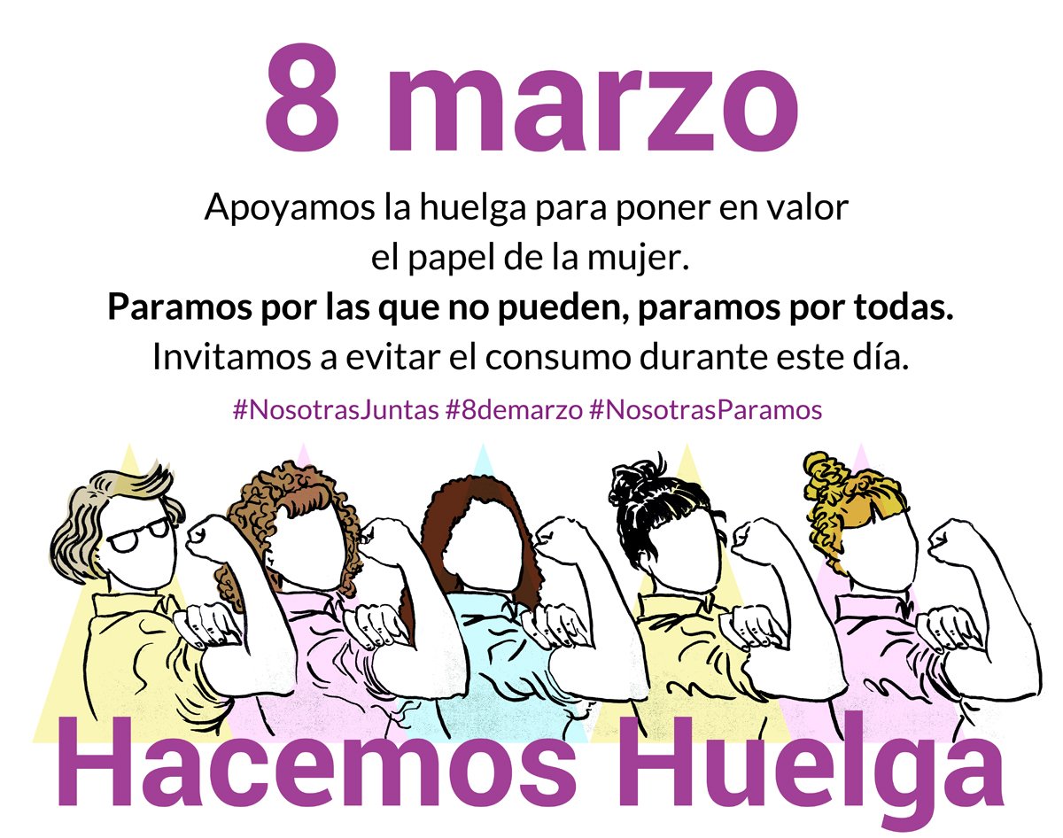 ofteco's tweet photo. #sinosotrasparamosseparaelmundo #hacemoshuelga #evitaelconsumo  #8marzo #nosotrasparamosvalladolid https://t.co/dgaqcSIp9D